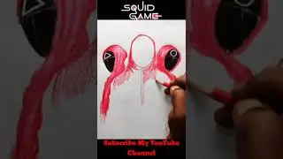 Squid Game Drawing, Pink Soldiers Drawing Squid Game #youtubeshorts  #squidgame  #shorts