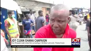 Joy clean Ghana campaign: Over 20 people made to clean their surroundings in the Bukom community