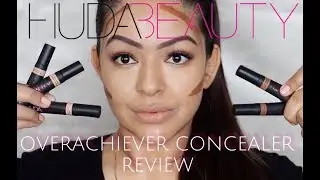 HUDA BEAUTY OVERACHIEVER CONCEALER REVIEW AND SWATCHES | DEMO FOR HIGHLIGHT AND CONTOUR | CLOSE UP