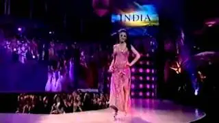 Miss India Universe 2001 Celina Jaitley Evening Gown