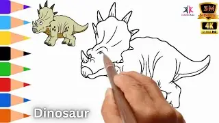 Dinosaur Drawing And Coloring | how to dinosaur drawing | Easy Dinosaur Drawing Coloring #Dinosaur