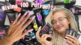 Mixing all my Polygel together?! | 100 colours