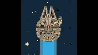 #nft - space-adventure - #spaceship #2 - short #pixelart #animation - 10 min loop (#BITSPAC)