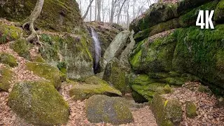 Cascade Falls, Nelson Ledges State Park | POV Hiking Trails 4K | Garrettsville, OH
