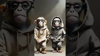 🔥 The Coolest Vibe on TikTok! 🐵 Twin Monkey Dance🎶 #shorts #funny