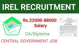 IREL JOB RECRUITMENT 2022