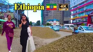 ገርጂ -ዩኒቲ Addis Ababa Walking Tour (545) Gergi 🇪🇹, Ethiopia [4K HDR]