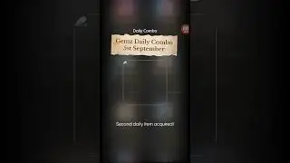 Gemz Daily Combo 5st September #gemzcombo #gemz