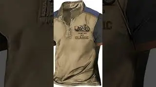 &ldquo;Vintage Men&rsquo;s Polo Shirt | 3D Motorcycle Print, Short Sleeve Zipper Top, Oversized Casual Wear&rdquo;