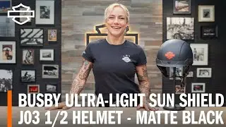 Harley-Davidson Busby Ultra-Light Sun Shield J03 Motorcycle Half Helmet (Matte Black) Overview
