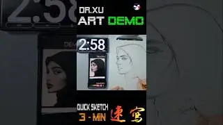 Learn Quick Sketching on a lady - a 3-min demo with a charcoal