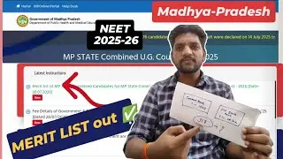 MP NEET 2025 Merit list out / Low-Cutoff confirmed✅ / MP NEET 2025 Cutoff / Madhyapradesh NEET 2025