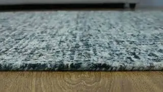 Hand Tufted Wool 6'x9' Area Rug Solid Dark Blue KWC111