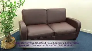 Julian Bowen Vivo Chestnut Faux Leather 2 Seater Sofa