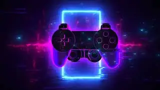 Neon Game Controller Screensaver | 1 Hour