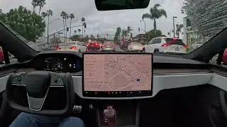 Raw 1x: Rainy Day Drive on Tesla Full Self-Driving Beta 11.4.9