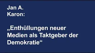 4. Int. Journalistenkongress Hohenems: Jan A. Karon: 