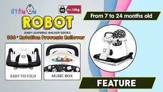 Little One Baby  Multi-function Baby Walker - (ROBOT) Baby Walker Learning Walker Push with Music
