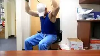 office workout foam rolling and strength building