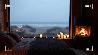 8 HR Deep Sleep: Cozy Seaside Cabin Ambiance, Heavy Rain & Fireplace 🔥 #NoAdsSleep