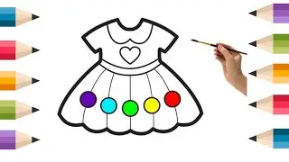 Beautiful Dress 👗 Drawing, Painting & Coloring For Kids and Toddlers_ Child Art 🎨🎨🎨