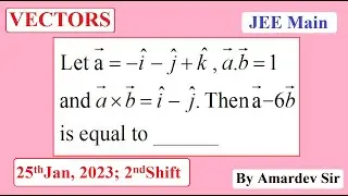 Let veca = -i-j+k, veca.vecb=1 and veca.vecb= i-j. Then veca-6vectb is equal to _____