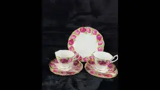 Gorgeous Royal Albert Tea Set 🌹 &ndash; Hidden Vintage Gem! Pink Royal Albert Old English Rose Trio x2
