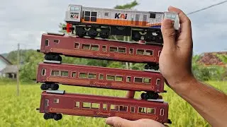 Mulung mainan kereta api indonesia,MERAKIT DIORAMA, di tripel traksikan kuat lohh😱😱😱
