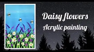Daisy flower painting | How to paint a Daisy ~ Acrylic Painting tutorial #SrisCreativeCorner