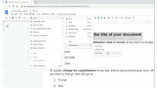How to CHANGE the CAPITALIZATION of any TEXT inside a GOOGLE DOCUMENT!