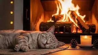 Cozy Cat Relaxation Music 432Hz 😻 Fireplace Energy For Emotional Healing, Calm, And Gentle Rest