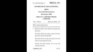 BEGLA-137 Dec 2024 | IGNOU Previous Year Question Paper