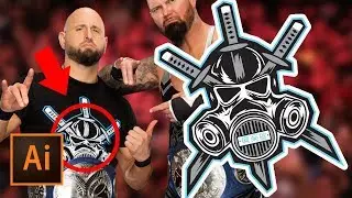 RECREATING WWE AJ STYLES LOGO GAS MASK SAMURAI | SPEEDART | ILLUSTRATOR 2018