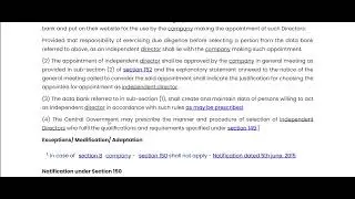 150. Manner of selection of independent Directors and maintenance of databank
