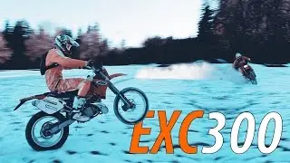 KTM EXC 300 Snow Drifting // Full Throttle !!!