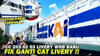 SAH! LOKOMOTIF WNB CC 203 02 03 SDT GANTI LIVERY BARU!! Aktivitas Kereta Api Balai Yasa Yogyakarta