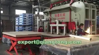 Lamiante flooring hot press with cooling line