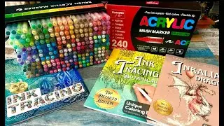 New Acrylic Markers and Ink Tracing Color Books