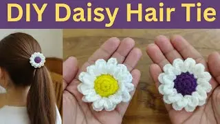 Double Layer Daisy Flower hair tie | 5 Minutes Easy DIY 🌼