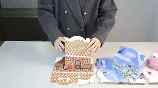 Christmas series of color-printed gift card boxes