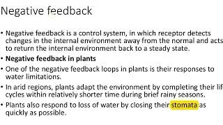 Grade 11 Biology, Chapter 4, 4.3.3 Negative Feedback
