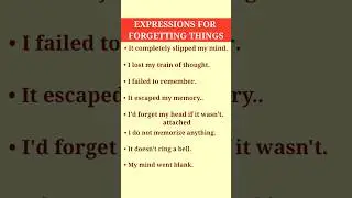 Expressions for Forgetting things #english #learnenglish #shorts