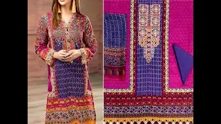 Designer Embroidered Lawn Dress with Chiffon Dupatta (M012628)