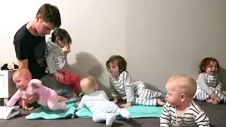 SUPER DAD VS. SIX BABIES AT BEDTIME!