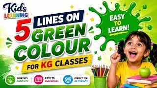 5 easy lines on green colour in English | speech on green colour for kg classes kids | green colour