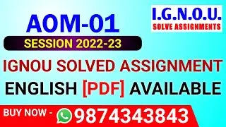 AOM-01 Solved Assignment 2022-23 in English, AOM 1 Solved Assignment 2023, AOM 1 Assignment