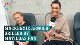 Nine-year-old Matildas fan quizzes star goalkeeper Mackenzie Arnold