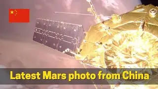 China Mars rover stunningly new photo, Zhurong in action. Tianwen 1 orbiter sent new selfie