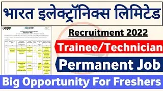 BEL Recruitment 2022 | Fresher | Job Vacancy 2022 | BEL Jobs 2022 | BEL Vacancy 2022 | Latest Jobs
