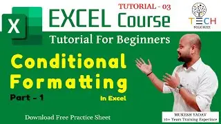 Excel Tutorials in Hindi | Conditional Formatting -01 | Tutorial Part 3 #exceltutorial #TechFolkBuzz